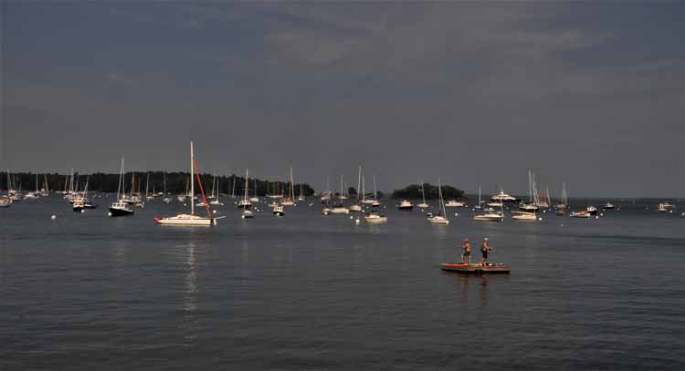 boats on calm water